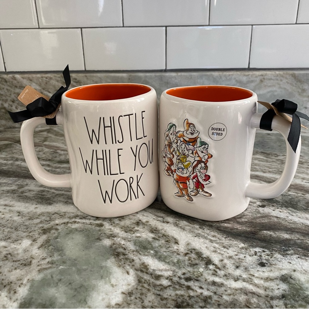 Snow White Rae Dunn Seven Dwarfs Whistle While You Work Mug Set